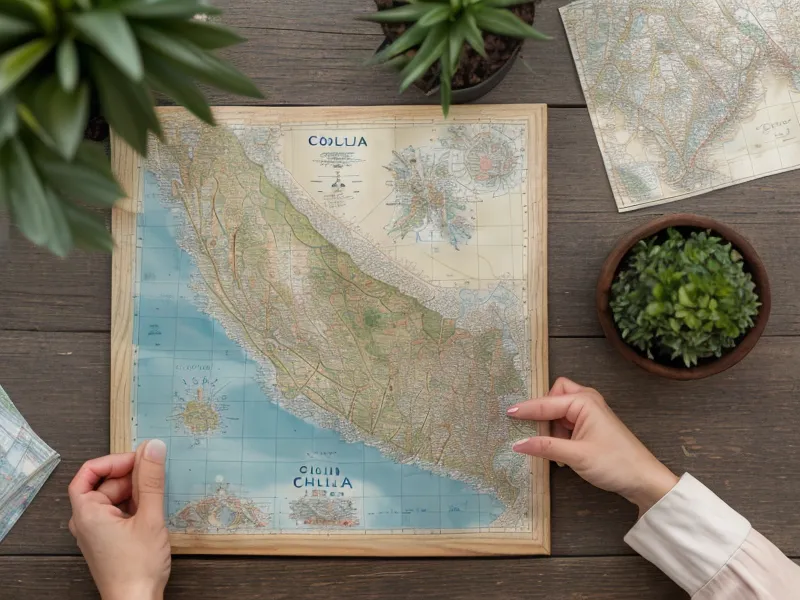 Puntos de datos mal ubicados en un mapa digital debido a errores de proyección.